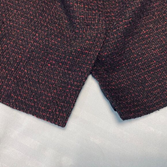 LOFT Lined Wool Blend Skirt Size 4 Black Red Tweed Dark Academia Classic Preppy - Picture 7 of 10